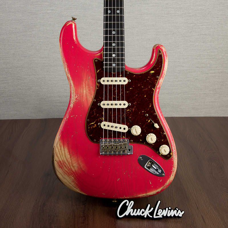 Fender Custom Shop 69 Stratocaster Heavy Relic Electric Guitar, Ebony Fingerboard - Watermelon King - CHUCKSCLUSIVE - #R126000 - Display Model image 1