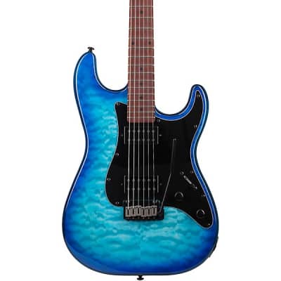 Schecter Traditional Pro with Roasted Maple Fretboard, Transparent Blue Burst image 1