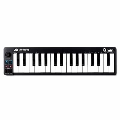 Alesis Qmini - Portable 32 Key USB MIDI Keyboard Controller with velocity sensitive synth action keys and Music Production software included