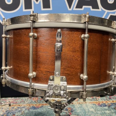 Ludwig & Ludwig 1932 - 14x6.5" No. 242. "Super Ludwig" Solid Walnut Shell Snare Drum, (Restored) 70's Throw-Off image 13