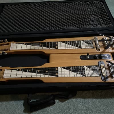 MORRELL (usa) Double neck lap steel with benders Natural, NO LEGS, solid wood. Rare model. for sale