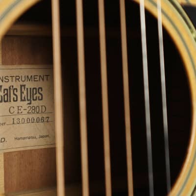 Vintage Tokai Japan CE-280D Cat's Eyes Solid Top Mahogany Acoustic Guitar image 9