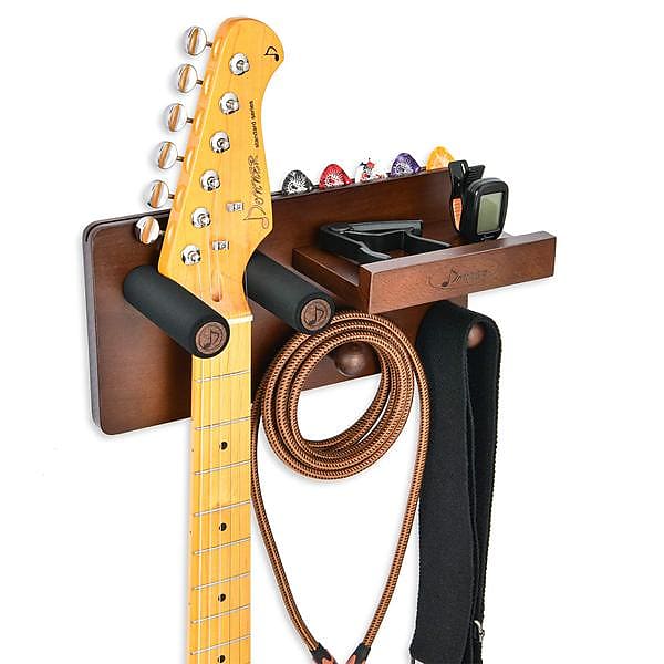 Donner Guitar Wall Mount Shelf, Guitar Wall Hanger with Storage Shelf, Pick  Holder and 2 Hook, Guitar Wood Hanging Rack for Electric Guitar, Acoustic