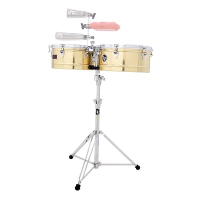 Latin Percussion Prestige 13" and 14" Timbales - Brass