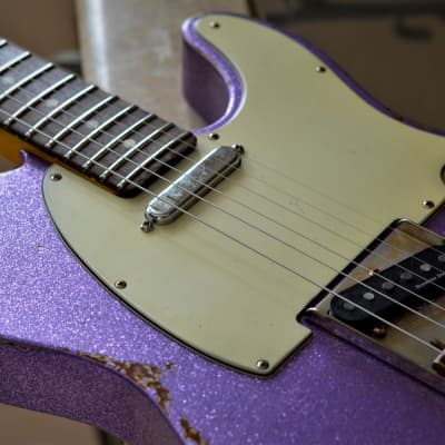 Fender Telecaster American Performer Relic 2019 Lavander Purple Sparkle Duncan Tele Stack image 3