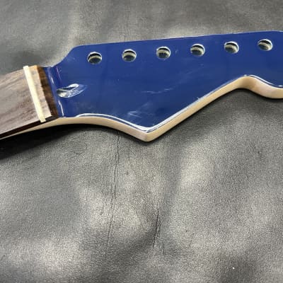 Unbranded Stratocaster Strat Replacement neck Blue Painted headstock satin 12"radius #1 image 2