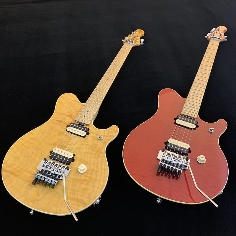 1995 Ernie Ball Music Man EVH Van Halen Signature Translucent Gold + 1997  AXIS EX Trans Red =\//-/=