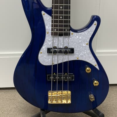 Aria Pro II RSB42AR Bass Guitar- See Through Blue- Floor Model w/FREE GUITAR PEDAL image 2