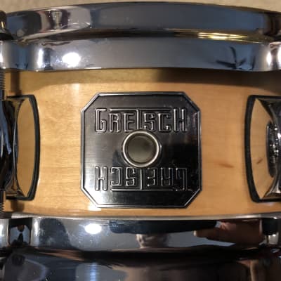 Gretsch Maple 14 x 4  natural lacquer finish Die-cast hoops Free shipping image 6