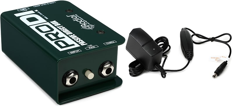 Radial ProDI 1-channel Passive Instrument Direct Box  Bundle with Roland PSA-120S 9v 500mA Power Supply image 1