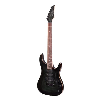 J&D Luthiers IE9 Contemporary Electric Guitar | Transparent Black for sale