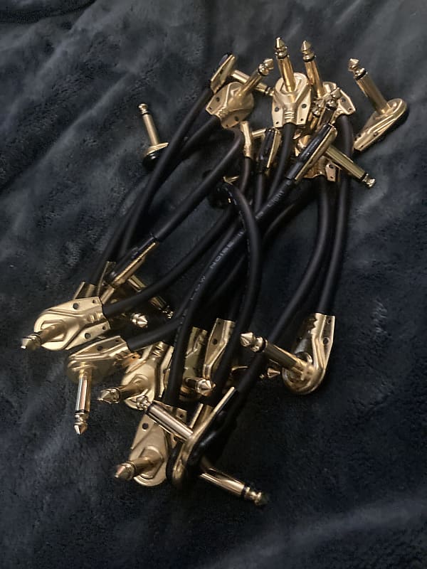 WORLDS BEST CABLES Gold Right Angle Flat Patch Cables 2021 Reverb