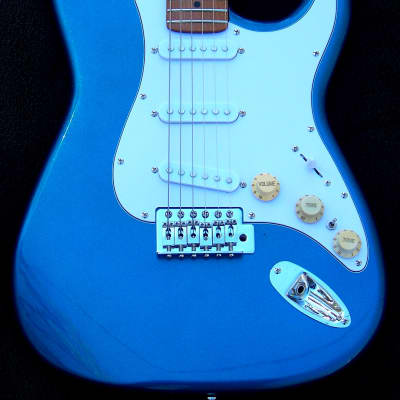 Cobra Blue Mahogany Stratocaster+SRV Pickups 22 Fret Roasted Maple Neck+7 Sound Switch +Treble Bleed+Working Bridge Tone image 7
