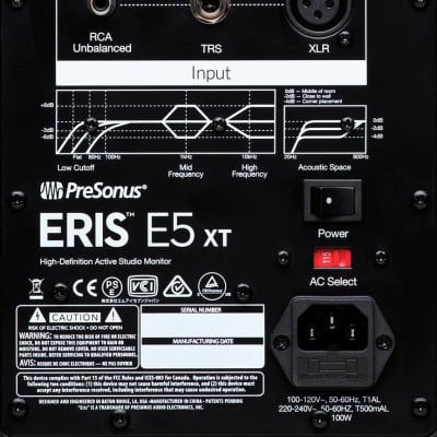 Pair of PreSonus Eris E5 XT 2-Way Active Studio Monitor w/ Wave Guide image 3