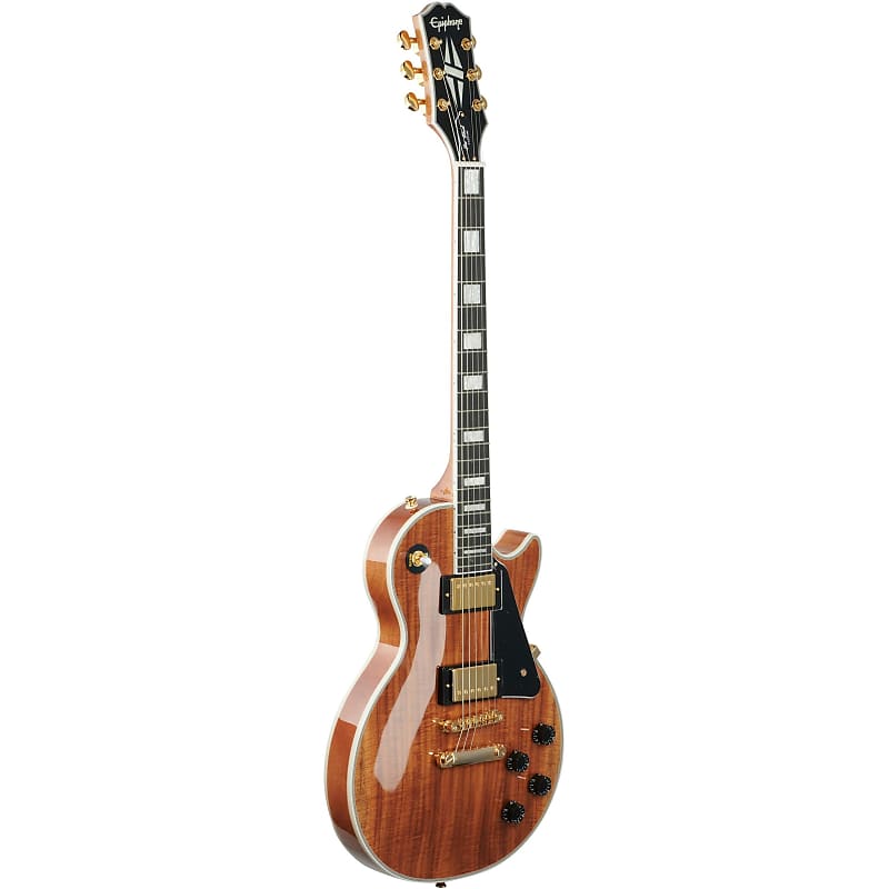 Epiphone Les Paul Custom Koa Electric Guitar, Natural | Reverb