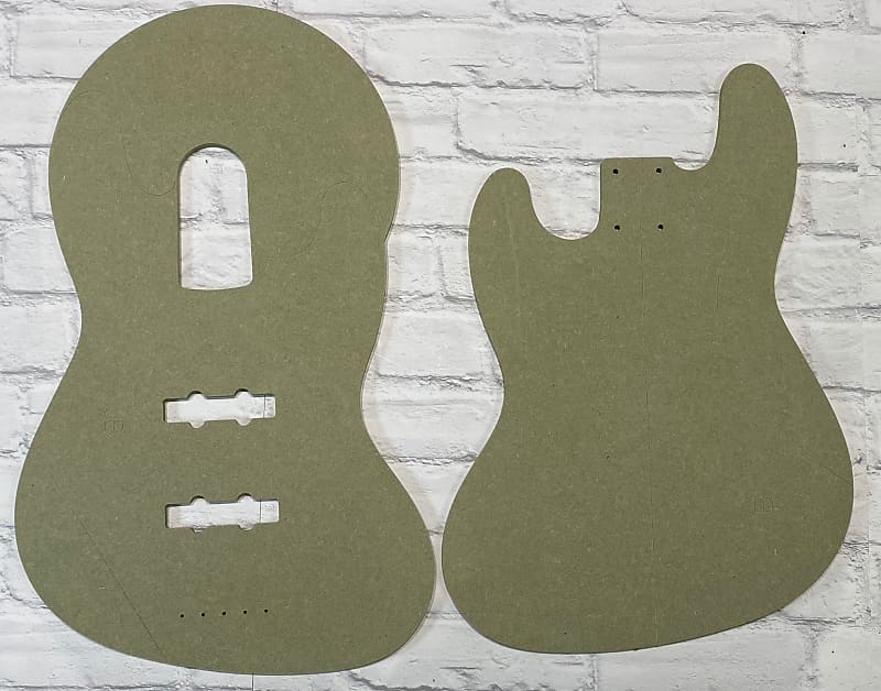 Jazz Bass 2 piece body Template Set Reverb