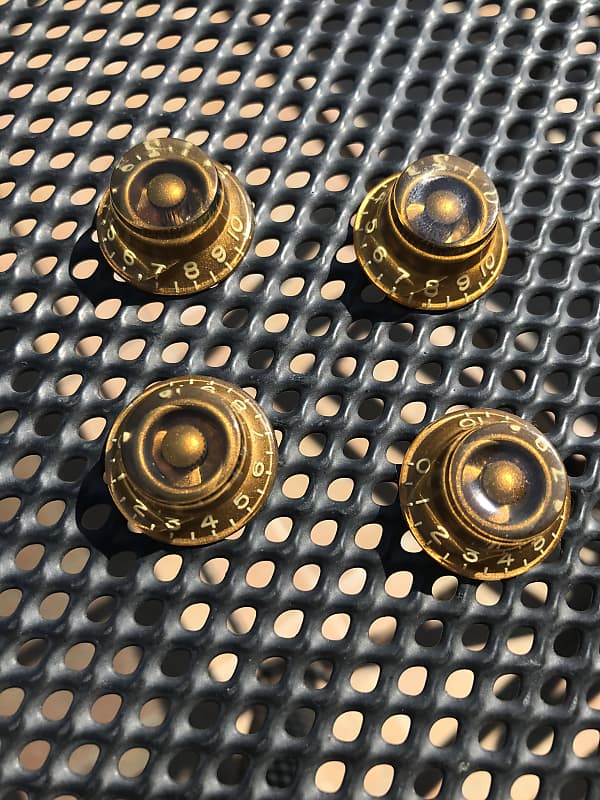 CreamTone Absolute Vintage Aged Gold Knobs set for Les Reverb