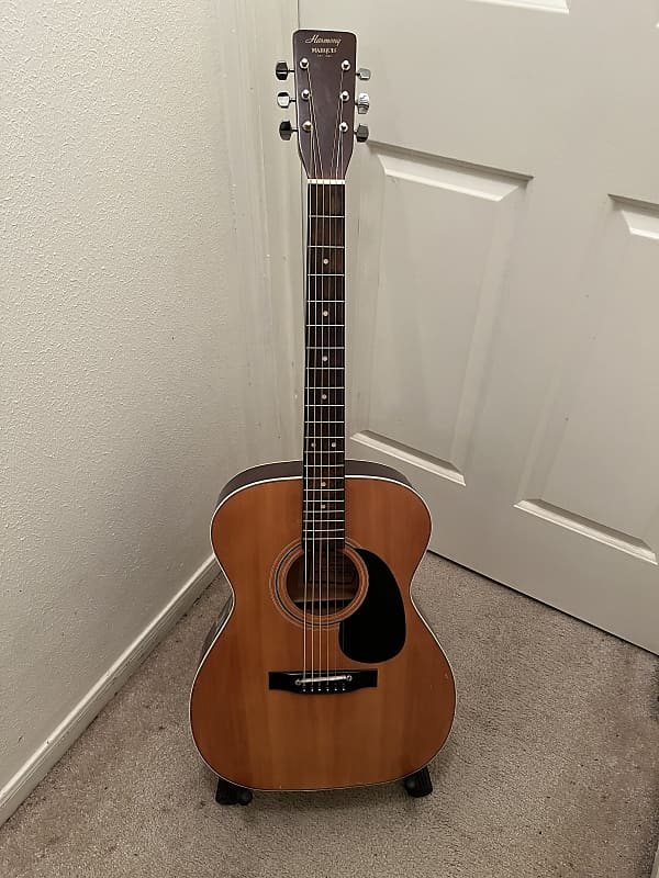 その他 Acoustic Harmony HQ30000 Harmony H-166 Dreadnought Acoustic Guitar MIK 1970s - Natural