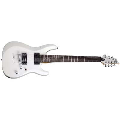Schecter Guitars 438 C-7 Deluxe 7-String Guitar, Rosewood Fretboard, Satin White image 1