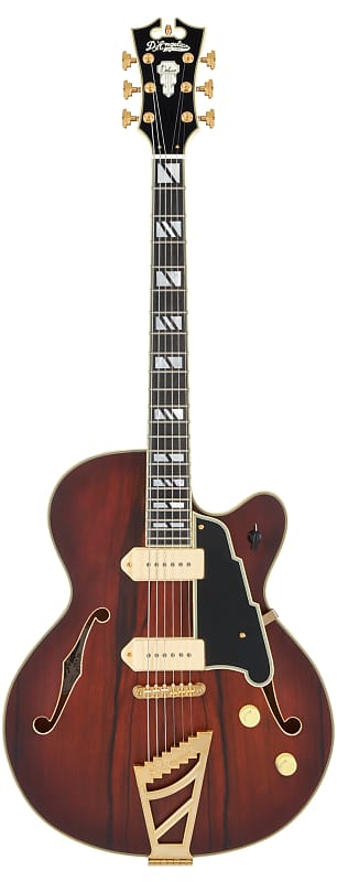 D'Angelico Deluxe SS Fully Hollow Single Cutaway Satin Brown Burst image 1