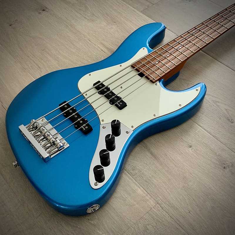 Sadowsky MetroExpress 21-Fret Vintage JJ 5-String Bass, Ice Blue Metallic High Polish, Morado Fretboard (2023 Updated Model) image 1