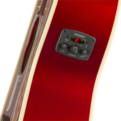 Fender Newporter Player Lefty Acoustic-Electric Guitar, Candy Apple Red Bundle image 4