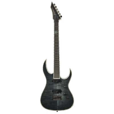 BC Rich Guitars Shredzilla Extreme Electric Guitar with Hipshot, Case, Strap, and Stand, Trans Black Satin Flame image 2