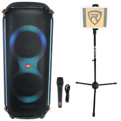 JBL Partybox Encore Essential Portable Karaoke Machine System w LED+Tablet  Stand