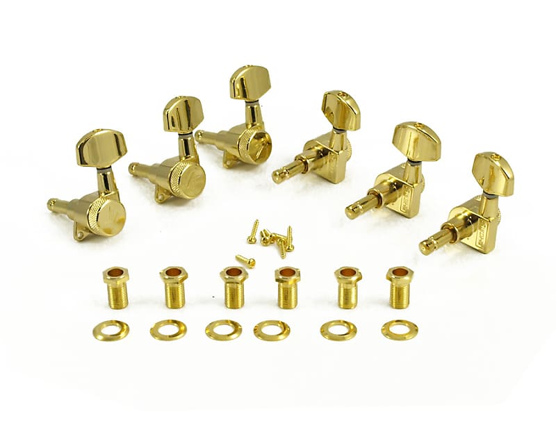 Kluson Locking Tuners, 3x3 - Large Metal Button, Gold KCDL-3-G image 1