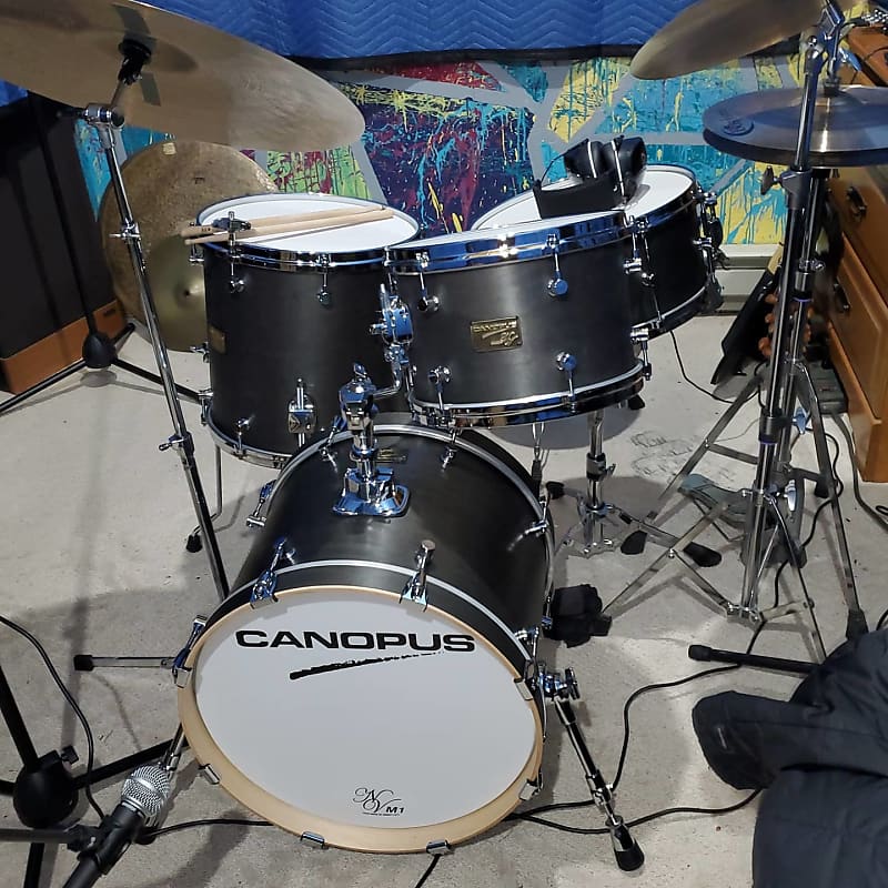 Canopus NV60-M1 Bop Kit with Snare 2021 Charcoal Oil 12/14/18, 6.5x14