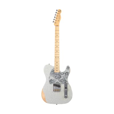 2017 Fender Brad Paisley Road Worn Telecaster Electric Guitar, Maple FB, Silver Sparkle, MX17990997 for sale