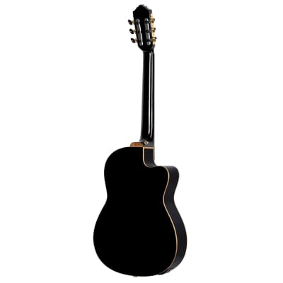 Ortega Performer Series Nylon string Guitar, thinline body - RCE138-T4BK-L, Left-Handed, 52mm Nut Width image 8