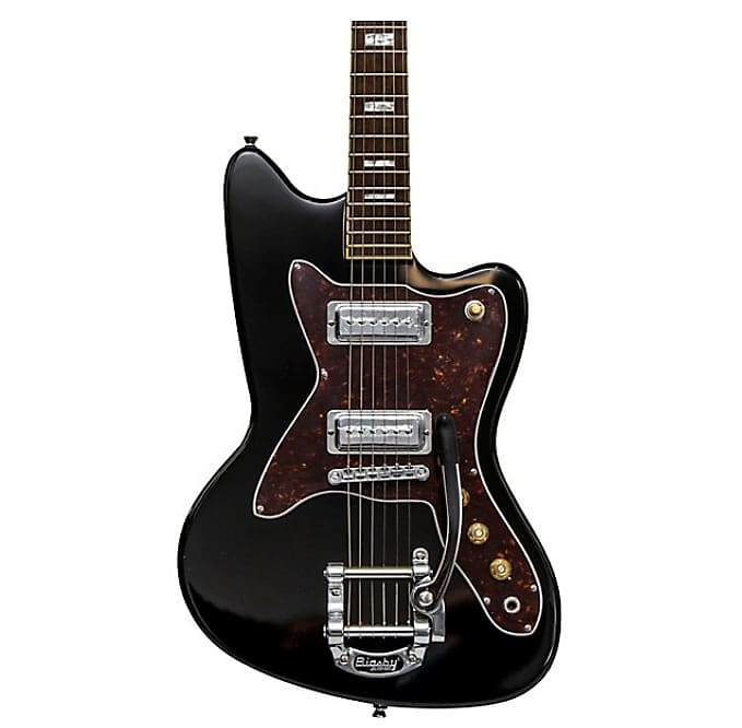 Silvertone 1478 Series Offset Bolt-On, Maple Top/ Gloss Black image 1