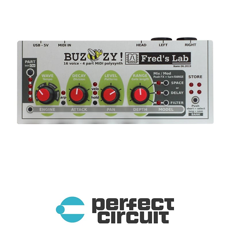 鍵盤楽器 BUZZZY! 16Voice 4Part midi POLYSYNTH Fred's Lab Buzzzy