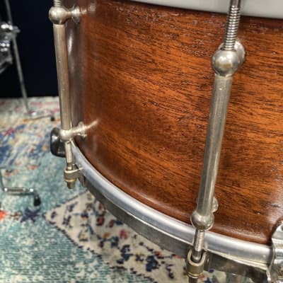 Ludwig & Ludwig 1932 - 14x6.5" No. 242. "Super Ludwig" Solid Walnut Shell Snare Drum, (Restored) 70's Throw-Off image 14