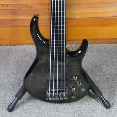 2021 MTD Kingston ZX5 (ZX-5) Fretless 5 String Bass  Trans Black Bartolini Brand New W/ MTD Gig Bag image 4