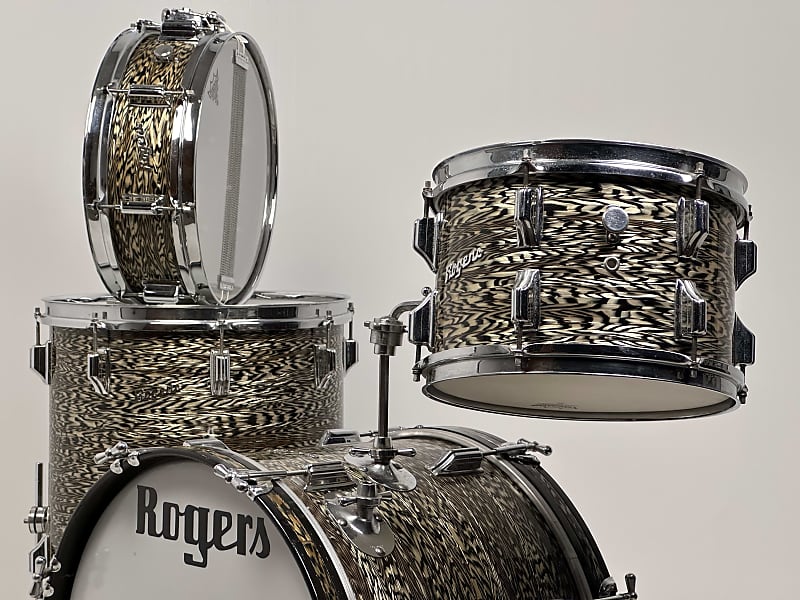 Rogers 20/12/16/5x14" 1960's Cleveland-Era Holiday Drum Set - Black Onyx image 1