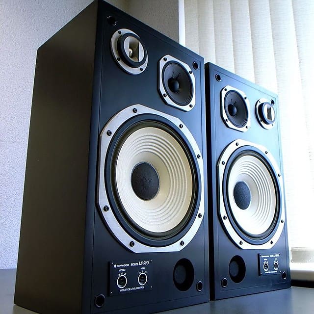 Rare vintage Kenwood LS990 speakers with original dustcovers  			