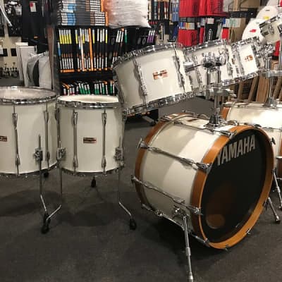 1980 Yamaha Recording Custom 9-piece Drum Set in Winter White | Reverb