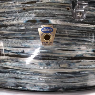 Ludwig Blue Oyster Pearl New Yorker 3pc Drum Kit Set Vintage 1960's 13/16/20" image 3