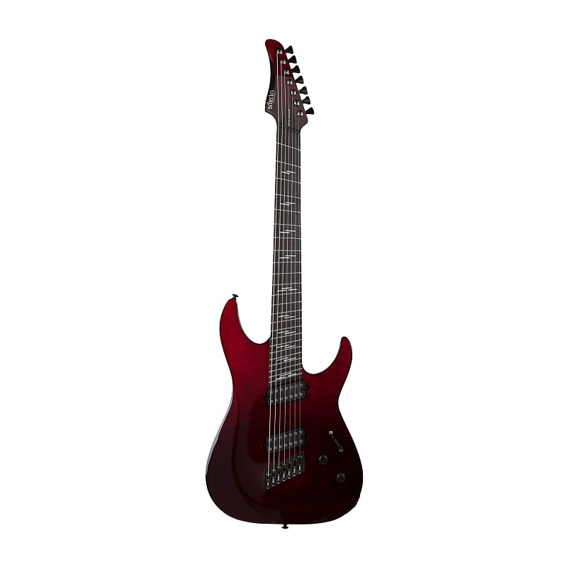 Schecter Reaper-7 Elite Multiscale 7-String Electric Guitar with Quilted Mahogany Body (Right-Handed, Blood Burst) image 1
