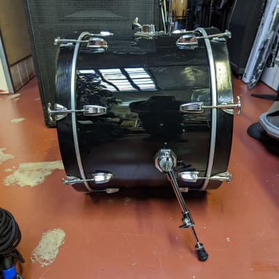 1980s Ludwig Made in USA Black Wrap Rocker 16 x 22" Bass Drum - Looks Really Good - Sounds Great! image 6