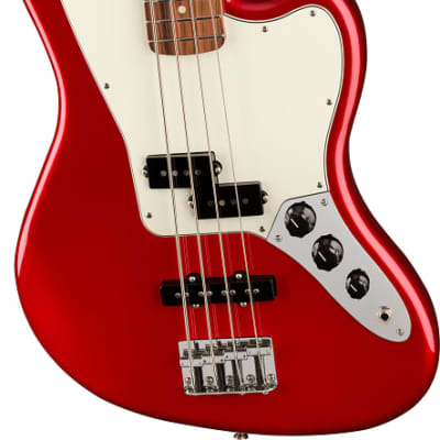 Fender Player Jaguar Electric Bass. Pau Ferro Fingerboard, Candy Apple Red image 5