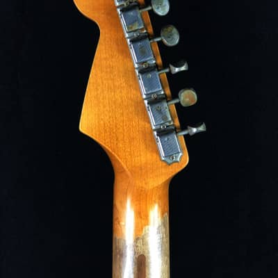 Custom/Hybrid Stratocaster, Heavy Relic, Surf Green over 3-Tone Sunburst image 13