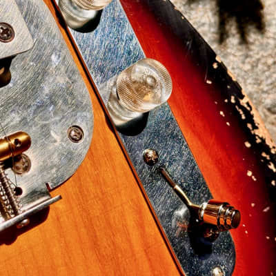 Waterslide Guitars T-Style Coodercaster, PLEK'd. Sunburst Swamp Ash w/Mojo Lap Steel+Teisco-Spec Gold Foil Pickups image 8