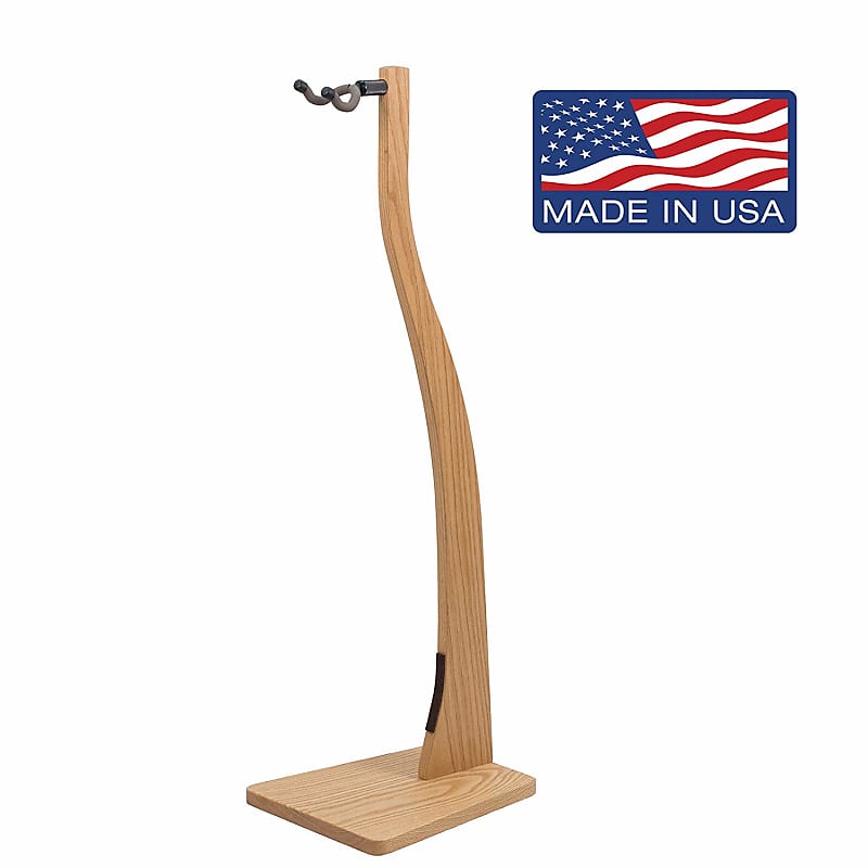 Zither Wooden Guitar Stand - Solid Red Oak Wood -  Best for Acoustic, Electric, or Classical Guitars image 1