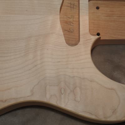 Unfinished Telecaster Body Book Matched Figured Flame Maple Top 2 Piece Alder Back Chambered Very Light 3lbs 4oz! image 6