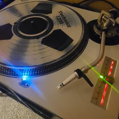 Pair of White Technics SL-1200 MK2 Custom DJ Turntables image 14