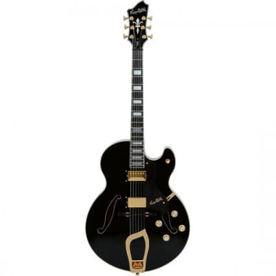 Hagstrom HJ500 Electric Guitar Jazz Hollow Body Black w/ Hardcase for sale