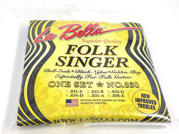 La Bella Folk Singer Ball End Nylon Guitar Strings 2014 image 1